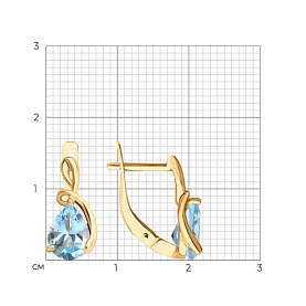 Серьги Diamant - Золото 585, Топаз, Фианит (арт. 51-320-01560-2)