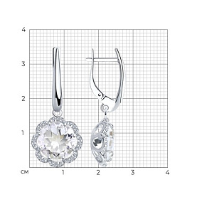 Серьги SOKOLOV - Серебро 925, Горный хрусталь, Фианит (арт. 92021353)