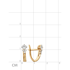 Серьги ЮФ Династия - Золото 585, Фианит (арт. 000982-1102)