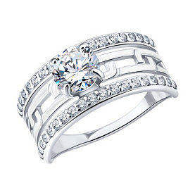 Кольцо Diamant - Серебро 925, Фианит, Эмаль (арт. 94-110-00247-2)