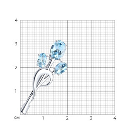 Брошь Diamant - Серебро 925, Топаз (арт. 94-340-01165-1)