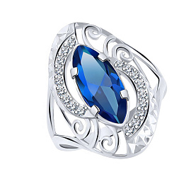 Кольцо Атолл - Серебро 925, Фианит (арт. 10390ас3-925)