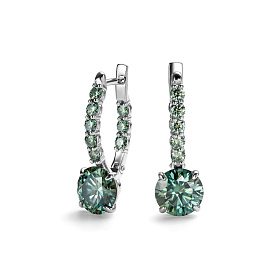 Серьги Дар - Серебро 925, Синтетический муассанит (арт. С-5165рс16139)