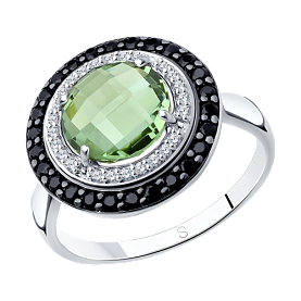 Кольцо SOKOLOV - Серебро 925, Синтетический кварц , Фианит (арт. 92011279)