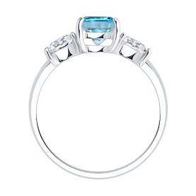 Кольцо SOKOLOV - Серебро 925, Топаз, Фианит (арт. 92014657)