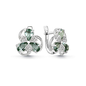 Серьги Дар - Серебро 925, Празиолит, Фианит (арт. С-5245рс41200)