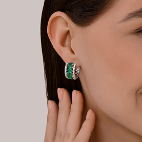 Серьги Diamant - Серебро 925, Синтетический топаз Лонд, Фианит (арт. 94-320-02192-1)