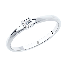 Кольцо SOKOLOV - Серебро 925, Бриллиант (арт. 87010016)