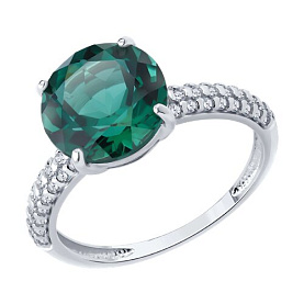 Кольцо SOKOLOV - Серебро 925, Синтетический кварц , Фианит (арт. 92014682)