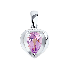 Подвеска Diamant - Серебро 925, Аметист (арт. 94-330-00761-2)