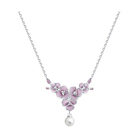 Колье SOKOLOV - Серебро 925, Жемчуг имитация, Эмаль (арт. 94071320)