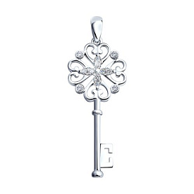 Подвеска SOKOLOV - Серебро 925, Фианит (арт. 94031605)