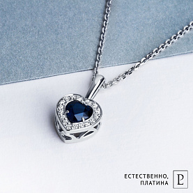 Подвеска Platinum Lab. - Платина 950, Сапфир (арт. ПП-023С-01)