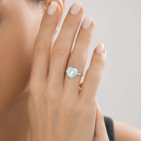 Кольцо SOKOLOV - Серебро 925, Фианит, Эмаль (арт. 94014466)