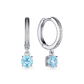 Серьги Дар - Серебро 925, Топаз, Фианит (арт. С-3965рс40200)