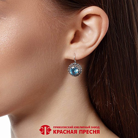 Серьги Красная пресня - Серебро 925, Шпинель (арт. 33810952-14)