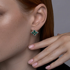 Серьги SOKOLOV - Золото 585, Агат, Фианит (арт. 728798)