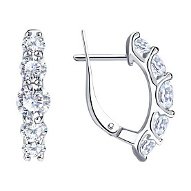 Серьги SOKOLOV - Серебро 925, Фианит (арт. 94025231)