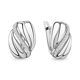 Серьги Аквамарин - Серебро 925, Фианит (арт. 401021А.5)