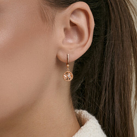 Серьги Diamant - Золото 585, Фианит (арт. 51-121-01549-1)