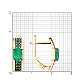 Серьги SOKOLOV - Золото 585, Агат, Фианит (арт. 727966)