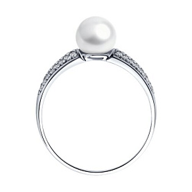Кольцо SOKOLOV - Серебро 925, Жемчуг культивированный, Фианит (арт. 94012978)