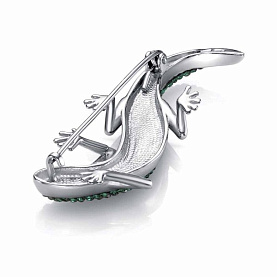 Брошь Красная пресня - Серебро 925, Стекло (арт. 13615844Пл7)