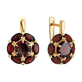 Серьги Diamant - Золото 585, Гранат (арт. 51-320-02100-4)