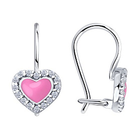 Серьги Diamant - Серебро 925, Фианит, Эмаль (арт. 94-120-02202-1)