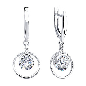 Серьги SOKOLOV - Серебро 925, Фианит (арт. 94023433)