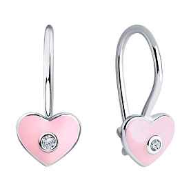 Серьги SOKOLOV - Серебро 925, Фианит, Эмаль (арт. 94021967)