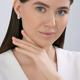 Серьги SOKOLOV - Серебро 925, Празиолит, Фианит (арт. 92025326)