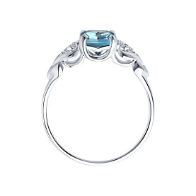 Кольцо SOKOLOV - Серебро 925, Топаз, Фианит (арт. 92011503)