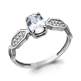 Кольцо Аквамарин - Серебро 925, Фианит (арт. 600701А.5)