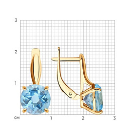 Серьги SOKOLOV - Золото 585, Топаз (арт. 727924)
