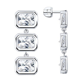 Серьги Diamant - Серебро 925, Фианит (арт. 94-122-02404-1)