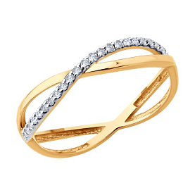 Кольцо SOKOLOV - Золото 585, Фианит (арт. 019610)