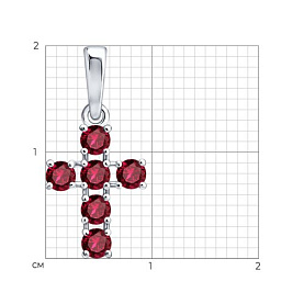 Подвеска SOKOLOV - Серебро 925, Рубин (арт. 64030002)