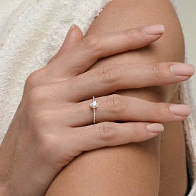 Кольцо SOKOLOV - Золото 585, Фианит (арт. 019889)