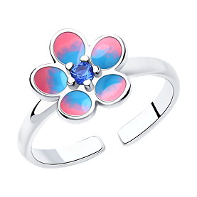 Кольцо SOKOLOV - Серебро 925, Фианит, Эмаль (арт. 94013129)