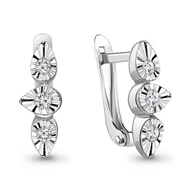 Серьги Аквамарин - Серебро 925, Фианит (арт. 49336.5)