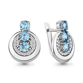 Серьги Аквамарин - Серебро 925, Топаз (арт. 4783405А.5)