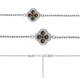 Браслет Аквамарин - Серебро 925, Кварц, Фианит (арт. 7485201А.5)