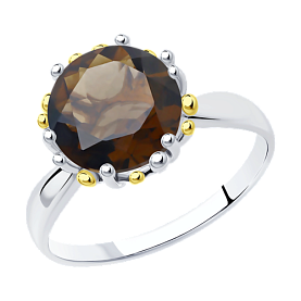 Кольцо SOKOLOV - Серебро 925, Раухтопаз (арт. 92011722)