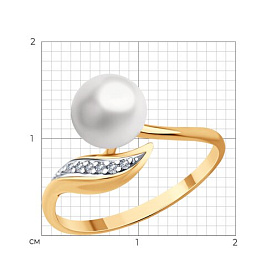 Кольцо Diamant - Серебро 925, Жемчуг культивированный, Фианит (арт. 93-310-01934-1)