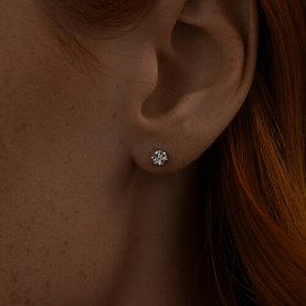 Серьги SOKOLOV - Серебро 925, Бриллиант, Бриллиант голубой, Бриллиант коньячный (арт. 87020051)