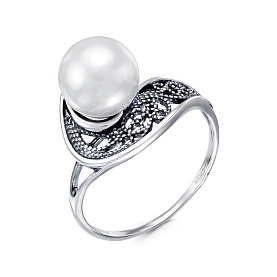 Кольцо Красная пресня - Серебро 925, Жемчуг имитация (арт. 23611618)