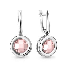 Серьги Аквамарин - Серебро 925, Синтетический морганит (арт. 45014990.5)