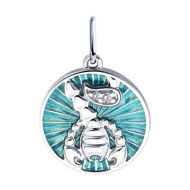 Подвеска Diamant - Серебро 925, Фианит, Эмаль (арт. 94-130-02329-1)