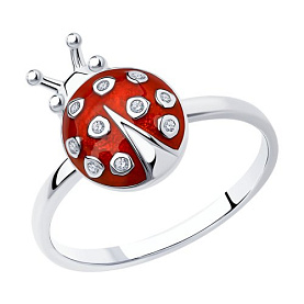 Кольцо SOKOLOV - Серебро 925, Фианит, Эмаль (арт. 94010400)